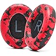 WC Wicked Cushions Upgraded Replacement Ear Pads for Bose 700 Noise Cancelling Headphones (NC700) - Softer PU Leather, Luxurious Memory Foam, Added Thickness, Extra Durable Ear Cushions | (Red Camo)