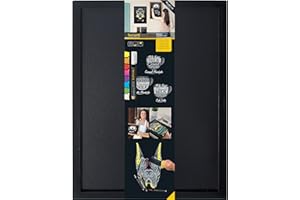 SECURIT - Lavagna da Parete Woody - Per Pennarelli a Gesso Liquido - Per Bar, Ristoranti, Pub, Negozi - Cornice in Legno Laccato - 1 Pennarello a Gesso Liquido Incluso - 40x60cm - Colore Nero