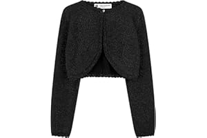 BlackButterfly Filles Manche Longue Boléro Scintillante Enfants Cardigan