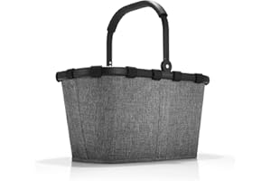 ‎REISENTHEL reisenthel carrybag in Twist Silver – Stabiler Einkaufskorb mit viel Stauraum und praktischer Innentasche – Elegantes und wasserabweisendes Design