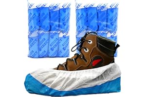 80x Blue/White Heavy Duty Overshoes | Reusable and Disposable Overshoes | Long-Lasting, Waterproof and Slip Resistant | Simply Direct Brand