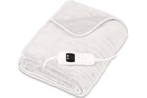 sinnlein® Podgrzewacz do łóżka | 200 x 180 cm | kremowy | Certyfikat TÜV SÜD GS | Pokrowiec elektryczny z automatycznym wyłączaniem | 9 poziomów temperatury | Wyświetlacz cyfrowy