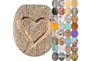 Sanilo Abattant WC avec frein de chute, Grande sélection de lunettes de toilette en bois, Finition de haute qualité (L'Amour vrai)