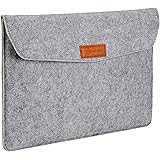 Amazon Basics Laptop-Tasche, Filz, für Displaygrößen bis 15,4 Zoll , Hellgrau