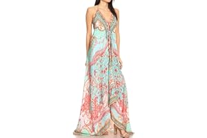 Sakkas Lizi Womens Maxi Halter Haut-Bas Mouchoir Longue Robe Beach Party