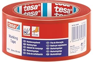 Tesa - Nastro adesivo di delimitazione, 50 mm x 33 m, colore: Rosso