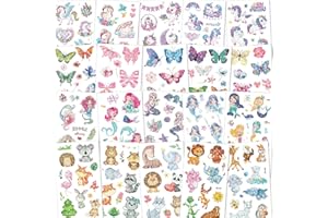 KIHONI Kinder Tattoo Mädchen Temporäre Tattoos zum Aufkleben Kindertattoos Mädchen, Klebetattoos Kinder Mädchen Perfekt Mitgebsel Kindergeburtstag (Glitzer Tattoo)