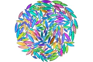 Yuvori 0,5 kg Keramik Blattform Mosaik Fliesen Gemischte Größen DIY Dekor für Badezimmer Wohnzimmer Küche Garten (Regenbogen)