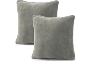 CelinaTex 2er Set Kissenbezug 80x80 cm Doppelpack Coral Fleece Kissenhülle, Kopfkissenbezug Kissen Überzug Comfortable Silber 5001355