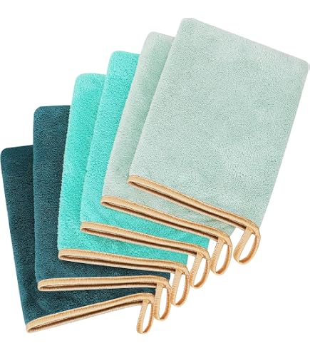 Lot De 6 Gants De Toilette Bébé Microfibre - Super Doux Et Absorbants - 15x21 Cm