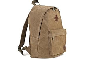 Seemeroad Sac à Dos en Toile Vintage, Sac à Dos Léger et Loisir, pour Ordinateur Portable et D'école, pour Homme et Femme (Brun)