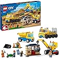 LEGO 60391 City Construction Trucks and Wrecking Ball Crane Toys, Demolition Playset with Digger Toy, Dump Truck and Transport Vehicles, Learning Toys for 4+ Years Old Kids, Boys, Girls