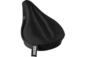 Bikeroo Bike Seat Cushion - Padded Gel Bike Seat Cover, Compatible with Peloton, Adjustable for Men & Womens Comfort on Stationary Exercise, Mountain and Road Bicycle Seats