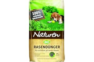 Naturen Bio Rasendünger - Organischer Volldünger mit natürlicher Langzeitwirkung für Sport,- Spiel - und Zierrasen - 20 kg für 500 m²
