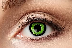 ‎ZOELIBAT Eyecatcher 84063141-627 - Farbige Kontaktlinsen, 1 Paar, für 12 Monate, Grün, Karneval, Fasching, Halloween