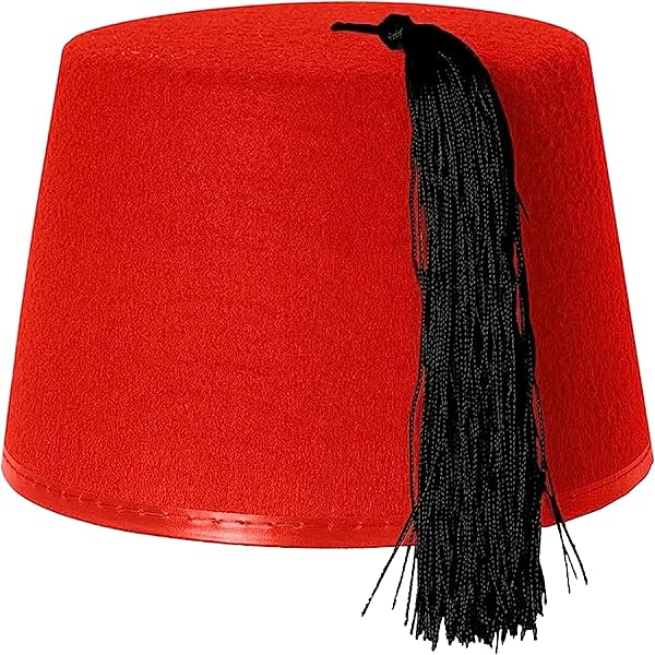 Türkisches Kostüm-Set: Fez-Hut & Rote Brille – Retro-Design, Für Halloween, Karneval & Partys