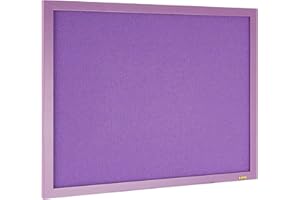 ‎BI-OFFICE Bi-Office Pinnwand Lavender, Notiztafel mit Violett Textiloberfläche, Lila MDF Rahmen, 22 mm dicker, 60 x 45 cm