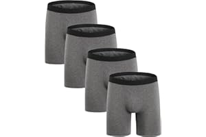 ZLYC Męskie Bawełna Bokserki z Długimi Nogawkami,3/4 Sztuki