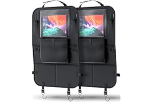 LIONSTRONG Organizer samochodowy - ochraniacze na siedzenia samochodowe - maty do fotelika samochodowego z kieszenią na tablet - 2 sztuki