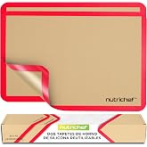NutriChef Silicone Baking Mats, Set of 2, Large 62 x 42 cm | Non-stick, Freezer and Dishwasher Safe, Oven Resistant to 464&deg;F