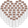 Belle Vous 50 Pack of Glass Favour Jars with Cork Lids - 10ml/0.33oz - Mini Mason Airtight Storage Bottle Set for Wedding Favours, Party, Kitchen Spices and Jam