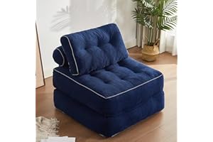 Litbird Foldable Sofa Bed – Bean Bag Couch, Floor Lounge Sofa, Futon Sofa Bed, Guest Bed for Small Spaces, Boneless Folding Sofas, Lounge Seat for Bedroom & Living Room, Navy Blue