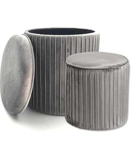 Pouf Tondo In Eco-Pelle Bianco - 42x42cm - Made In Italy - Con Struttura Legno E Imbottitura Gommapiuma - Foto 5