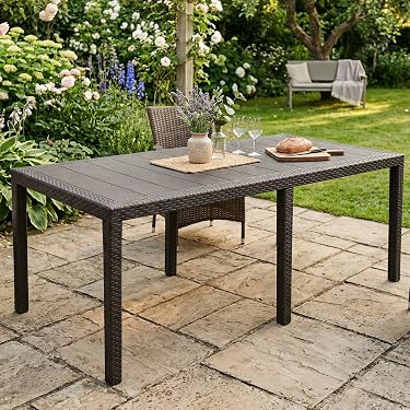 Tavolino da esterno rotondo 52cm in rattan intrecciato Bizzotto Alliss Promozione