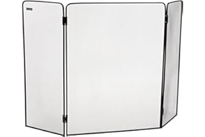 Mind Reader 3-Panel Fireplace Screen, Folding, Indoor Outdoor Protector de Pantalla para Chimenea, Metal, Negro
