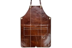Angus Stoke Tablier en cuir Bob - Tablier en cuir pour grillades - Tablier en cuir vintage pour BBQ et cuisine et bar