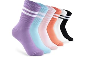 CityComfort Skarpety damskie, wielopak rozciągliwych, oddychających, do łydki, do połowy łydki, dla kobiet i nastolatków, sportowe, retro, styl vintage, skarpetki do kostki