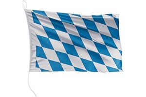 FLAGLY Bandierina per barche di alta qualità, 20 x 30 cm, peso 115 g/m², stampata, robusta e resistente alle intemperie, con maglia e passante, accessori per barche a motore (rombo bavarese senza