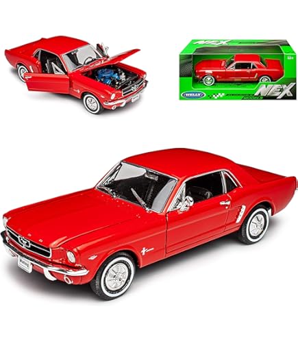Ford Mustang GT 1967 Rouge Échelle 1:24 Welly 22522