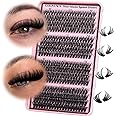 Goddvenus Fluffy Individual Eyelashes 60+70+80+100D Clusters Lashes 320Pcs Lash Clusters DIY Lashes Individual Cluster Russian D Curl Eyelash Clusters 12-18mm Mix Individual Lashes
