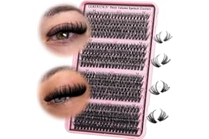 Goddvenus Fluffy Individual Eyelashes 60+70+80+100D Clusters Lashes 320Pcs DIY Russian D Curl Eyelash Clusters 12-18mm Mix