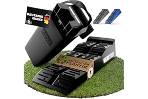 WERKTHOR Cales pour Camping-Car (Noir) - [Jeu de 2] Cales Stables pour Caravanes et Camping-Cars | Cales pour Camping-Car pour Une Mise à Niveau Sûre [<5t] - pour Toute Surface - Sac Inclus