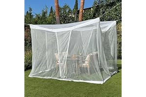 UB-STORE Moustiquaire pour Patio 2,5 x 2,5 M | Très Grandes Tailles Et Tissu Conçu pour L'Extérieur | Blanc Maille De Protection Contre Les Insectes pour Gazebo, Porche Et Terrasse De Jardin