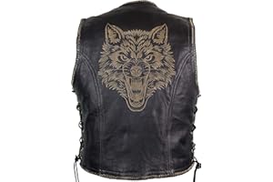 Lederweste mit einem Laser Druck (Wolf)