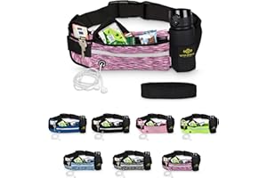 ‎LUCKY HUMANS Lucky Humans Laufgürtel Sport, Joggen & Laufen mit Handy-Tasche Rosa - Damen, Frauen, Mädchen Bauchtasche mit Flaschen & Handy-Halterung - Trinkgürtel Running & Walking Belt - Jogging & Lauf Zubehör