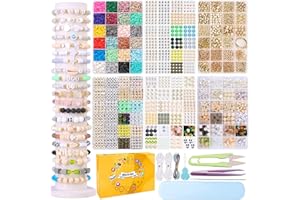 TULADUO Contains Many Natural Elements Clay Beads for Bracelet Making Kit for Teen Girls, Jewelry Making Kit with White Turquoise, and So On
