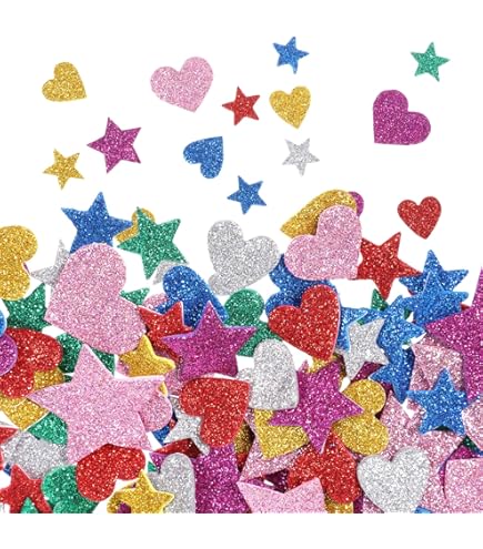 Classicseali 1000 Glitzer Herz Aufkleber - 2 Rollen Für Geschenke & Dekoration