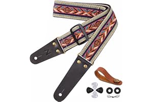 Nefelibata Correa de guitarra, extremos de cuero genuino, para bajo, guitarra eléctrica y acústica
