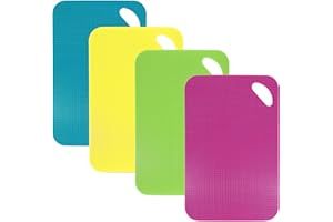 HONGXIN-SHOP Taglieri Set,Taglieri Flessibili in Plastica Colori Antiscivolo Antibatterico per Carne Pesce Verdure Cucinato Cibo e Extra 4sets