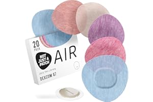 Not Just A Patch Air Dexcom G7 Adhesive Patches (20 Pack) - Stelo CGM & Dexcom G7 Over Patches with Ultra-Hold Durable Sensor Covers - Multicolor