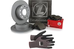 GENERIC Inspektionspaket Zimmermann Bremsen Set inkl. Bremsscheiben Ø 253 mm und Bremsbeläge für hinten, 100% passend für Ihr Fahrzeug, inkl. Priner Montagehandschuhe, AN152
