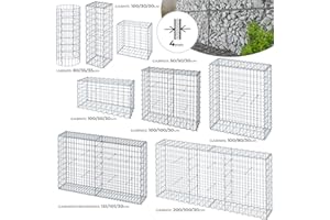 JAGO Gaviones de Piedra - Diversos Tamaños, Diámetro Alambre Ø 4mm, Tamaño de Una 10x5cm - Jardinera de Gaviones, Muro de Contención