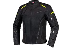 REBELHORN Hiflow IV Chaqueta de Moto Hombre | Membrana Humax desmontable | Protectores de Codos y Hombros Nivel 2 | Inserciones de Ventilación de Malla | Forro térmico desmontable