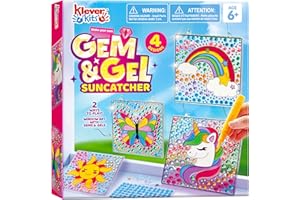 Klever Kits Suncatcher Fenster Bastelsets für Kinder,Geschenke für Mädchen 6 7 8 9 10 11 12 Jahre,DIY Diamant Malset Spielzeug,Basteln Mädchen Painting Set,Kreative Schmetterling Geschenke(4 Themen)