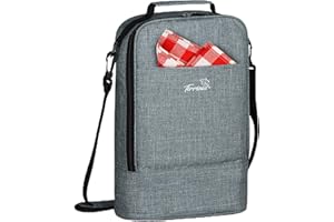 ‎KATO TIRRINIA Kato Tirrinia Insulated Kühltasche - 2 Flaschentasche Träger für Wein & Bier, Wein Becher Glas Kühler Träger mit isoliert,Griff & Schultergurt, Flaschenkorb für Weinprobe, Reisen, Park, Strand