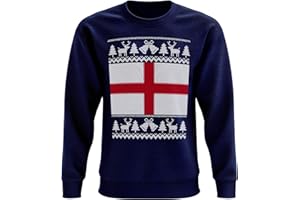 Purple Print House Unisex England Flag Sweatshirt - Ugly Pattern for Him or Her - Christmas Jumper Day Ideas